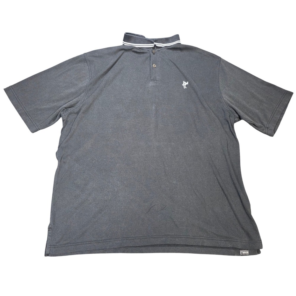 Ashworth Polo Shirt Men's Size XL Black Cotton Blend Hybrid‎ Ribbed Short Sleeve